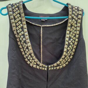 Black Studded Vest with hook & eye closures (2)